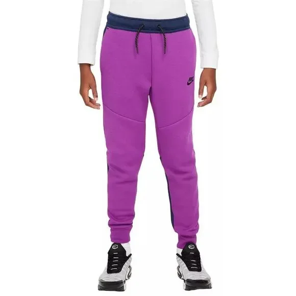 Nike Big Kids Sportswear Tech Fleece Joggers Purple/Navy Youth Medium