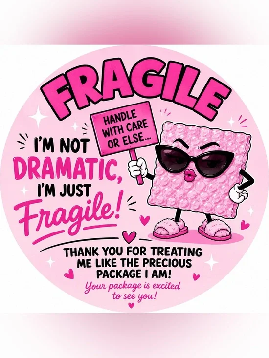 Funny Fragile Shipping Sticker 60CT