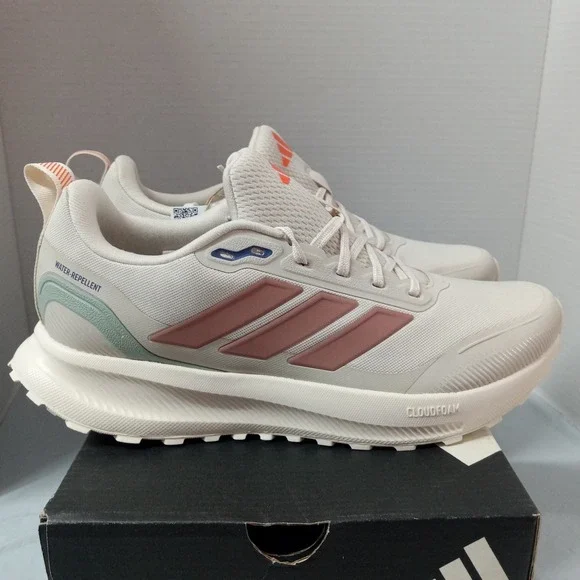 Adidas Runfalcon 5 TR W Shoes Womens Size 9 Beige Water Repellent Trail JP7625