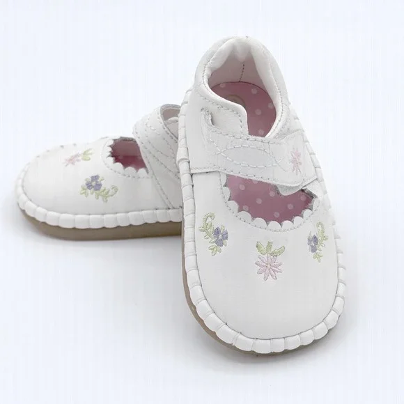 Teeny Toes Toddler Girls Size‎ 3 White Floral Mary Jane Shoes Casual Dressy