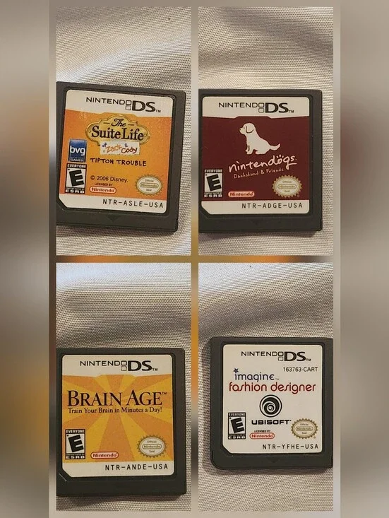 Nintendo DS Game Cartridge Bundle - Yellow & Maroon Labels