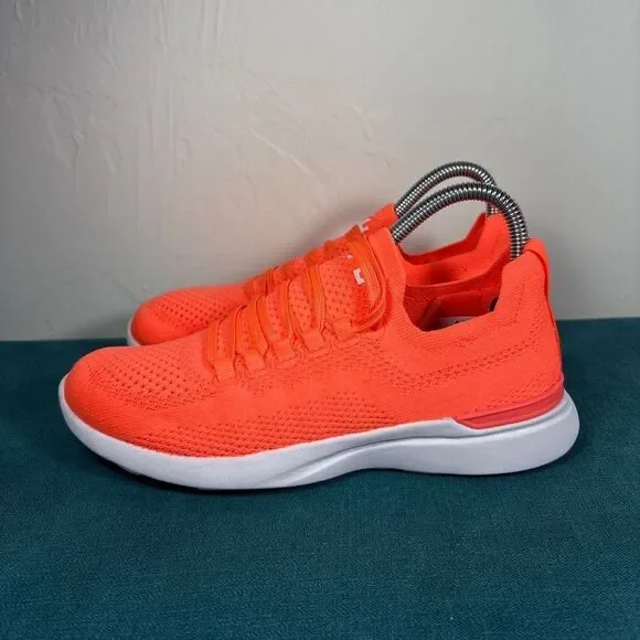 APL TechLoom Breeze W Neon Orange Knit Running Shoes Women’s 6.5 NWOT