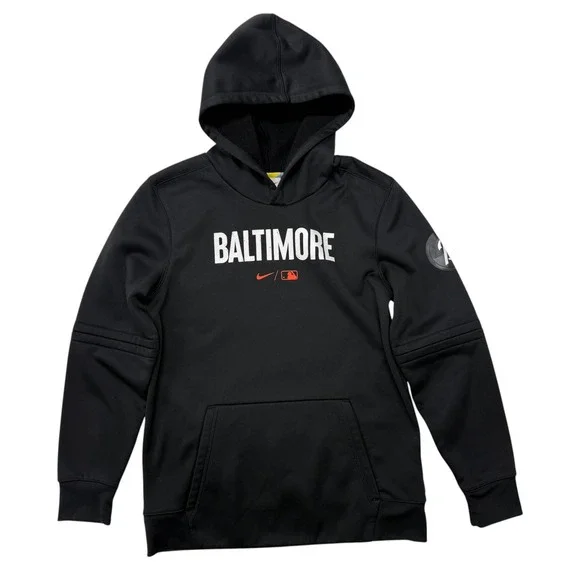 Nike Baltimore Orioles City Connect Therma-FIT Hoodie Black Kids Large 14/16‎