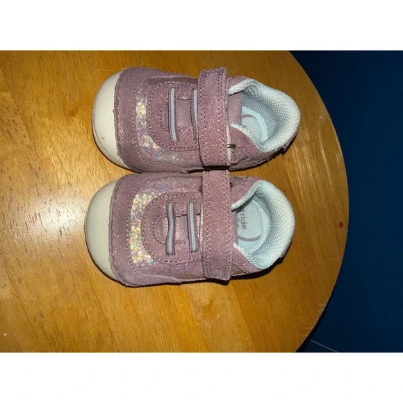 Stride Rite SM Jazzy Purple Glitter Baby‎ Sneakers Shoes 4W BG000605