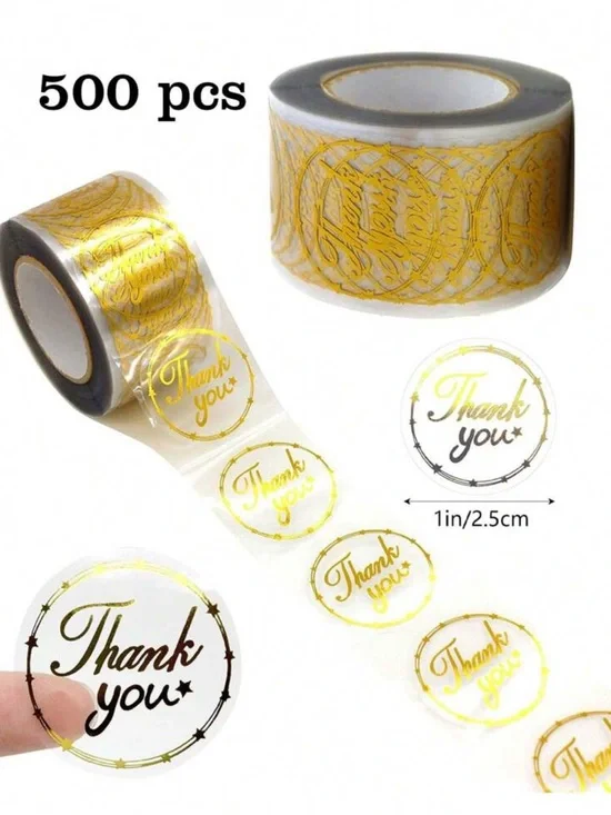 500 Roll Transparent Gold Foil 