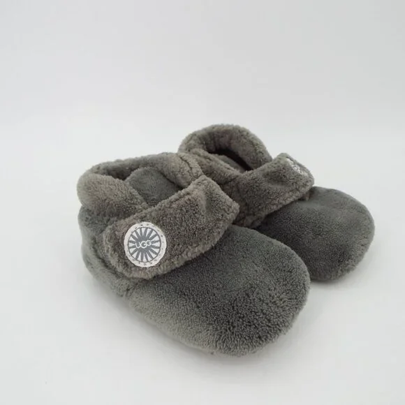 UGG Infant Gray Fleece Slippers Booties Size 2/3