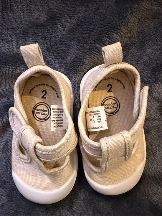 wonder nation Beige Canvas Baby Walker Shoes