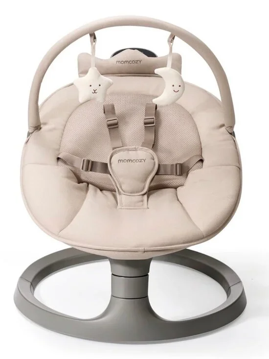 Momcozy 2-in-1 Electric Baby Swing & Toddler Seat, Adjustable Height, Khaki, New