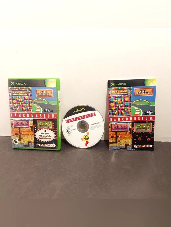 Xbox Namco Museum Video Game 2002 Rated E Pac Man Dig Dug Galaga Original Xbox