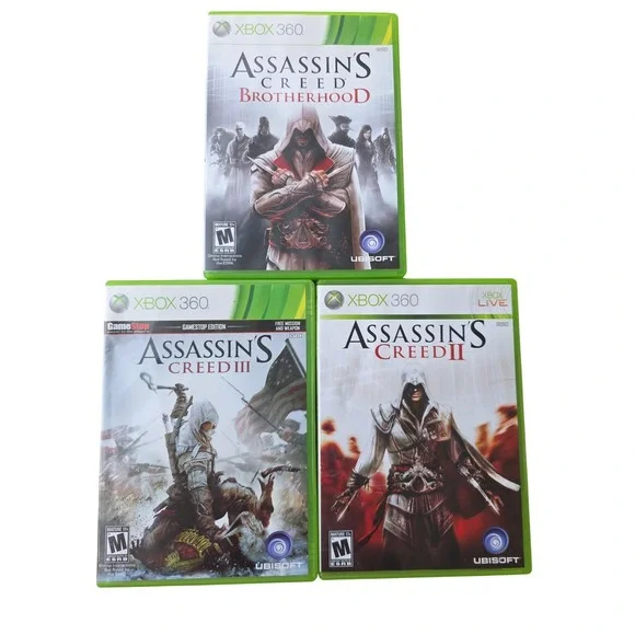 Assassins Creed II Brotherhood III GameStop Edition Xbox 360 Game Bundle Lot 3‎
