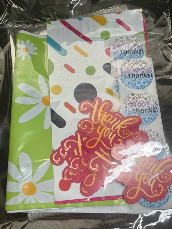 38 Piece Packaging Bundle. Variety of Poly Mailers, Thank Yous & Cellophane Bags