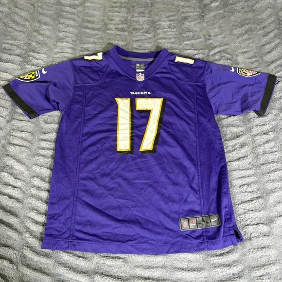 Nike Baltimore Ravens Wallace 17 Jersey Youth Large 14-16 Purple NFL Football
