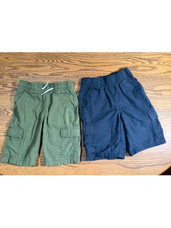 The Children's Place Olive Green & Navy Cargo Shorts Set