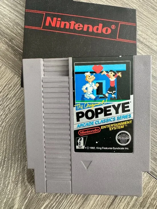 Popeye NES Nintendo Game Authentic Tested Working w/ Original Dust Sleeve