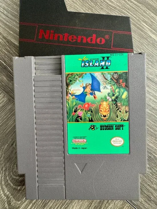 Adventure Island II 2 NES Nintendo Tested Working Authentic w/ Dust Sleeve
