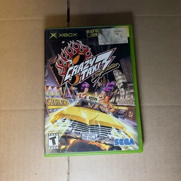 Crazy Taxi 3: High Roller (Microsoft Xbox, 2002) CIB Complete With Inserts