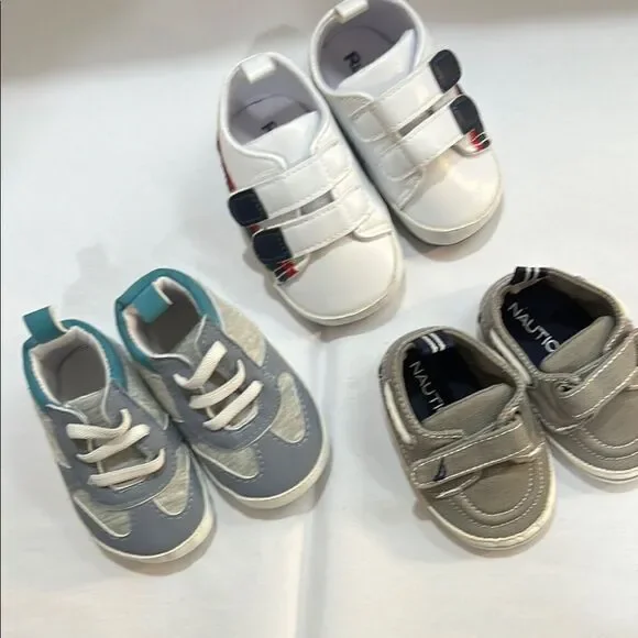 Nautica and other brands bundle of 3 pair infant shoes EUC