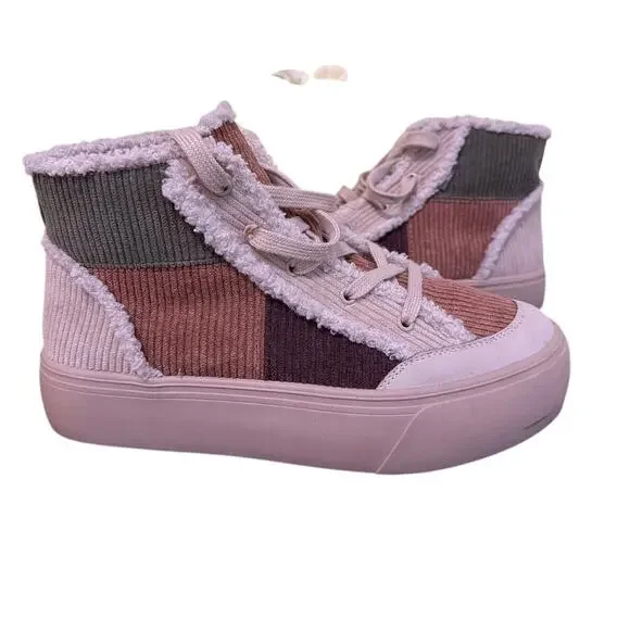 Rocket Dog Flair Sneakers Women's Size 9 Patchwork Corduroy High Top Platform