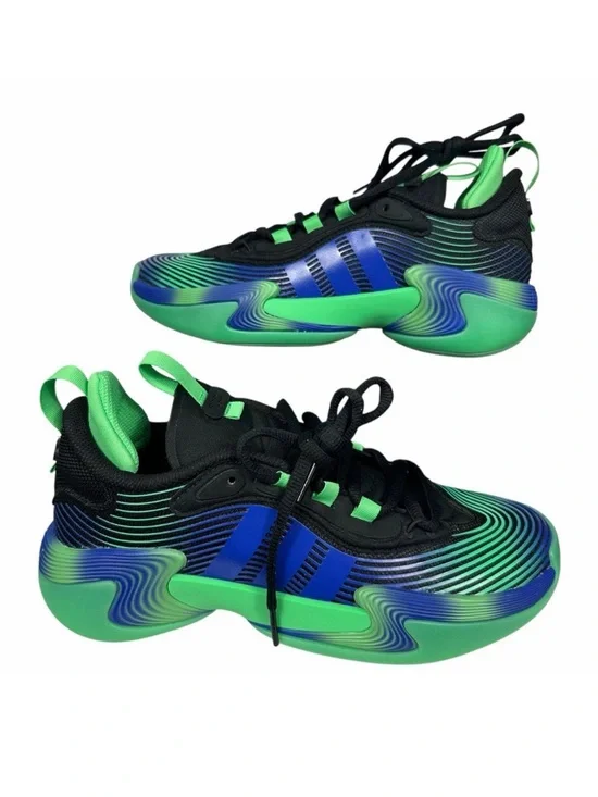 adidas Women's Black, Blue & Green Wave-Effect Athletic Sneakers