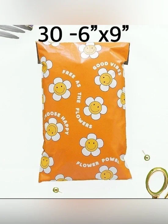 4/$20 -30 Choose Happy Poly Mailers 6”x9”