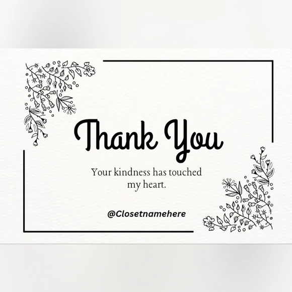 50 Custom 4x6 Minalistic Floral Thank You Notes Labels/Thank You Stickers