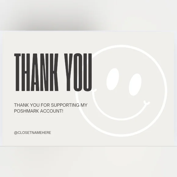 50 Custom 4x6 Smiely Face Thank You Notes Labels