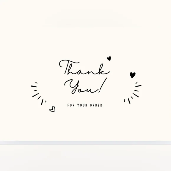 50 Count 4x6 Simplistic Hearts Thank You Notes Labels/Thank You Stickers