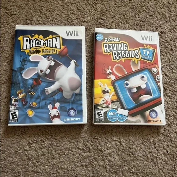 Wii Raving Rabbids Game Bundle