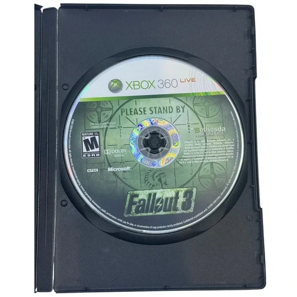Fallout 3 Video Game for Xbox‎ 360 Live Mature 17 Plus M ESRB Rated