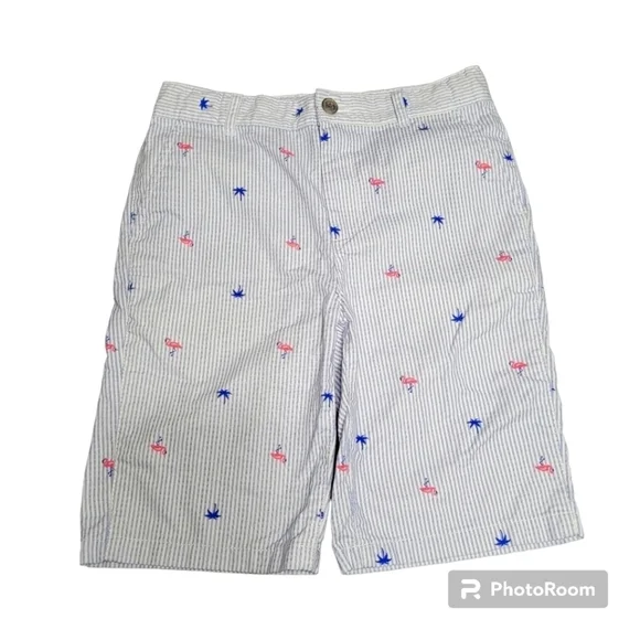 Children's Place Flamingo Striped Chino Shorts Size 12‎