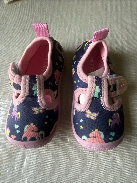 Kids Unicorn Mary Jane Shoes - Pink & Navy