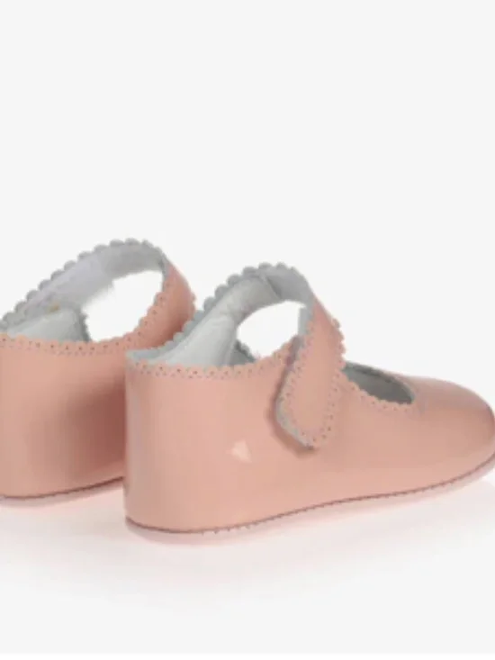 Early Days Girls Blush Leather Velcro First Walkers (Size 6-9M)