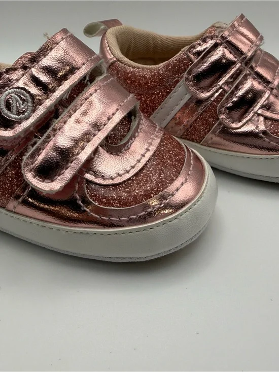 Sperry Toddler Rose Gold Glitter Velcro Sneakers
