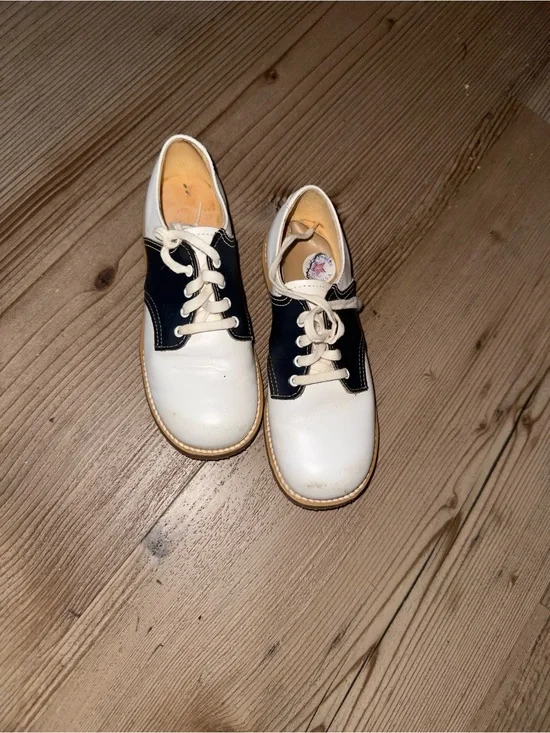 Two-Tone White and Black Saddle Shoes
