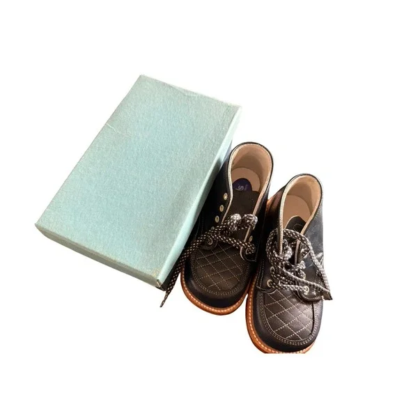 Vintage Edwards Blue walking‎ shoes size 7 1/2 EE leather shoes NEW toddler