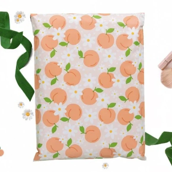 🍑10 XL Summer Peach Floral Poly Mailers 14 x 19 inch 🍑