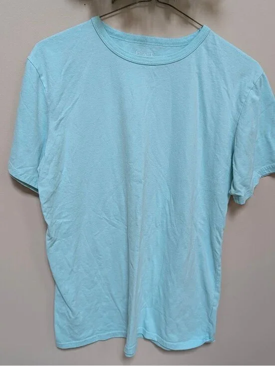 Children's Place Light Blue Cotton-Polyester Blend T-Shirt Size XXL/16