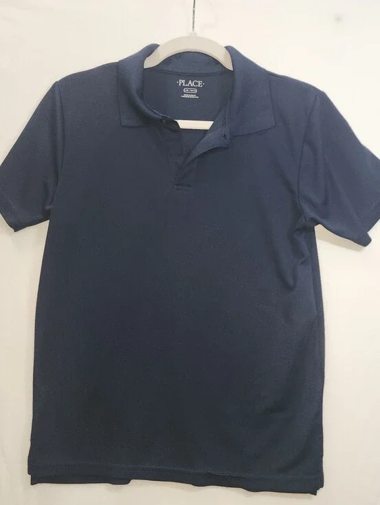 The Children's Place Boys' Navy Blue Uniform Polo Shirt Size L 10/12