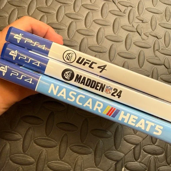 PS4 Sports Game Bundle Madden NFL 24 UFC 4 NASCAR Heat 5 PlayStation 4 Lot