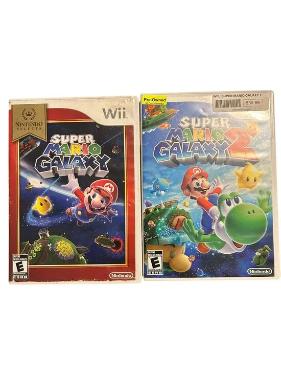 Super Mario Galaxy 1 & 2 Wii Games Complete With Cases & Manuals video gaming
