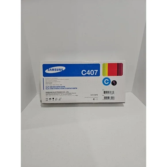Samsung CLT-C407S Cyan‎ Toner  GENUINE NEW SEALED BOX