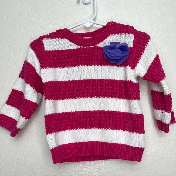 Childrens Place‎  Sweaters White Pink  Stripe Cotton