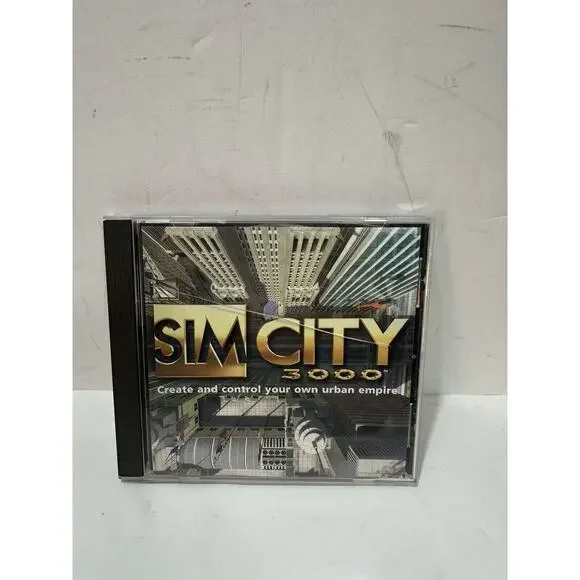 RARE Sim City 3000 (1999 2000 ) PC Computer Game Software Cd‎ See Picture