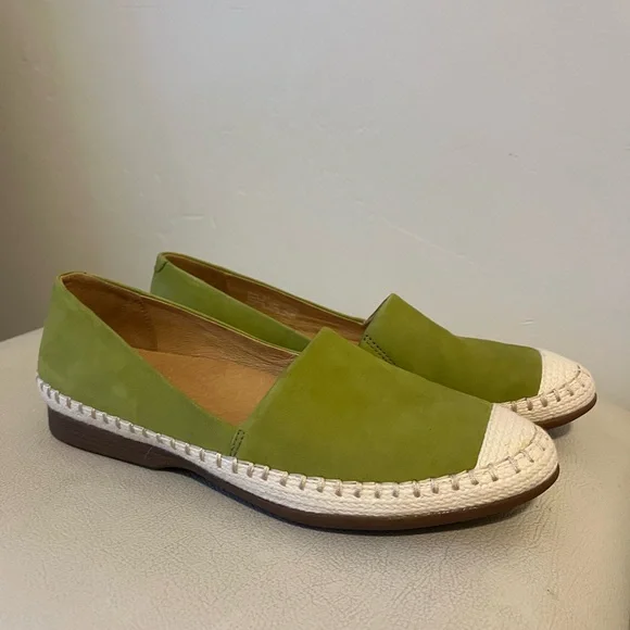 DANSKO LESLEY LEATHER ESPADRILLES SLIP-ONS FLATS WOMENS SIZE 37