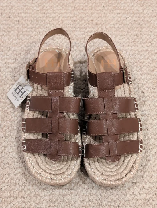 Haute Hippie strappy flat espadrille sandals in tan with a jute-wrapped sole