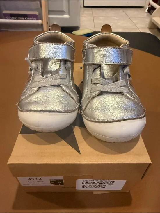 Old Soles Silver Metallic Toddler Sneakers with Hook-and-Loop Strap