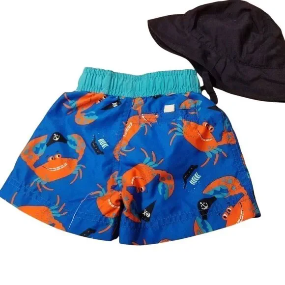 Children's Place pirate crab Swim trunk 6-9 month