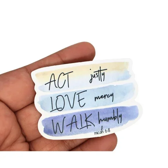 Sticker Religious Christian Bible Verse Micah 6:8