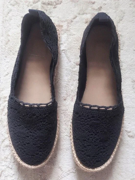 Kaari Blue Black Livi Crochet Espadrille