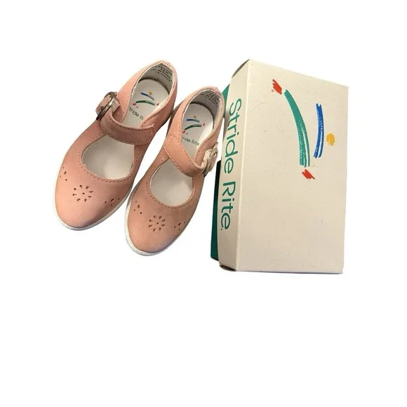 Vintage Stride‎ Rite Cartwheel pink mary janes new in box size 8 1/2 M 90s